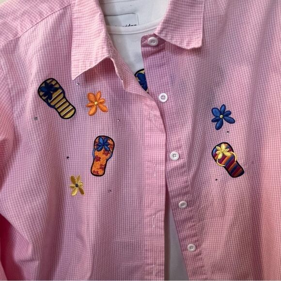 🎉Breckenridge Gingham Vacation Button Down Shirt Sz LP - Picture 4 of 8